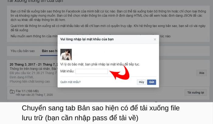 Vui lòng nhập lại mật khẩu để tiếp tục