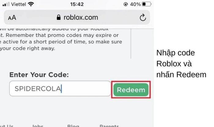 Chọn Redeem để nhận phần thưởng của bạn