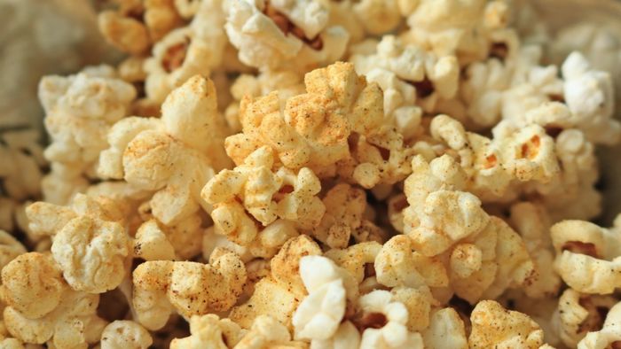 A close-up shot of popcorn in a bowl