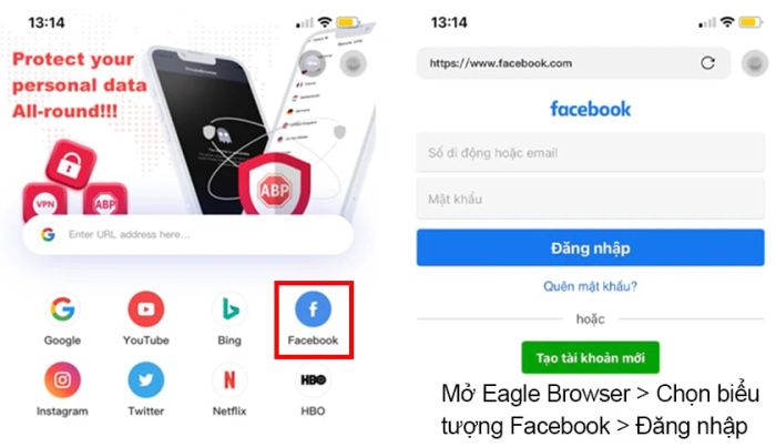 Trên thiết bị iPhone
