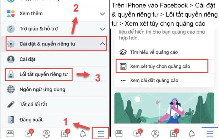 Cách chặn quảng cáo trên Facebook dành cho iPhone.