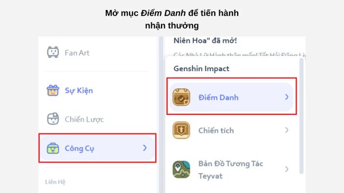 Hướng dẫn cách đăng nhập và điểm danh trong Genshin Impact