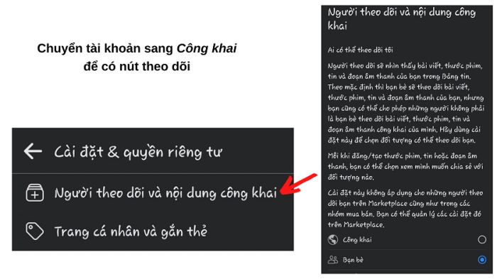 Cách bật chế độ theo dõi trên Facebook qua điện thoại