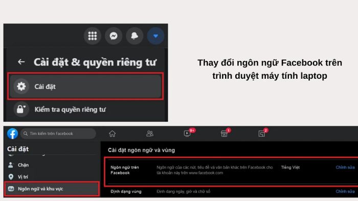 Hướng dẫn cách thay đổi ngôn ngữ trên Facebook cho laptop và máy tính để bàn
