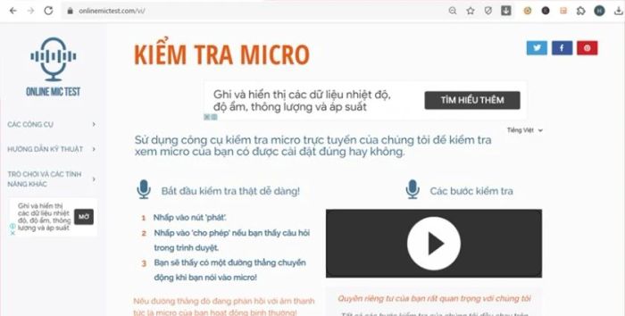 Hướng dẫn kiểm tra microphone trên Windows 10 trực tuyến
