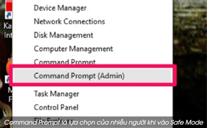 Truy cập Safe Mode Windows 10 qua Command Prompt