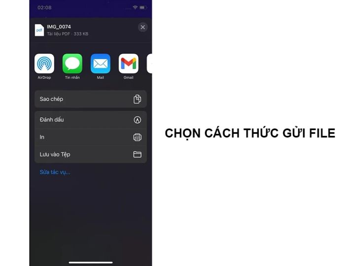 Sử dụng phím tắt để chuyển đổi ảnh thành PDF trên iPhone.