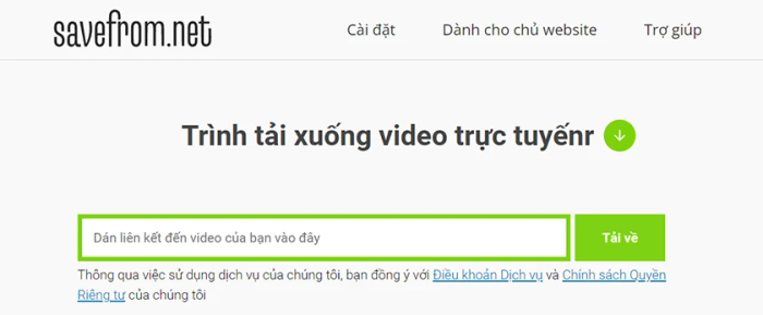 Tải video Twitter thông qua Vi Save From
