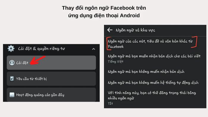 Trên các dòng Android