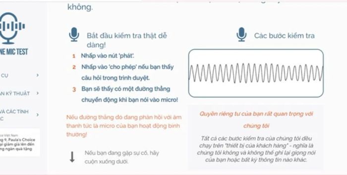 Phát âm to và rõ vào micro