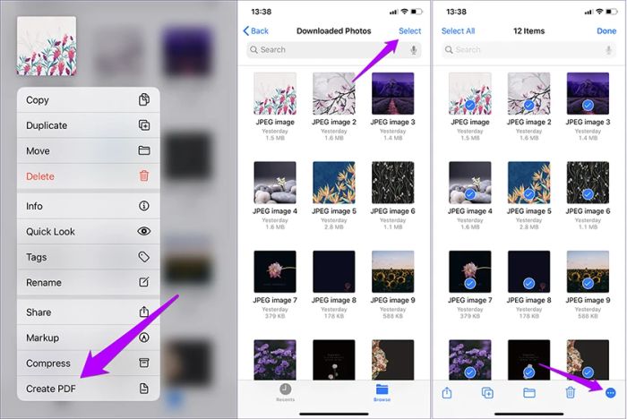 Chọn chức năng Create PDF.