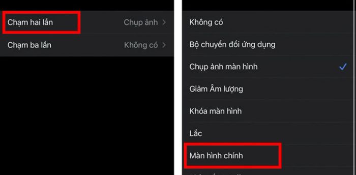 Chọn tùy chọn Chạm 2 lần hoặc Chạm 3 lần