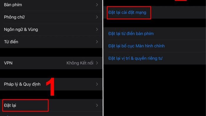 Khôi phục lại Cài đặt mạng