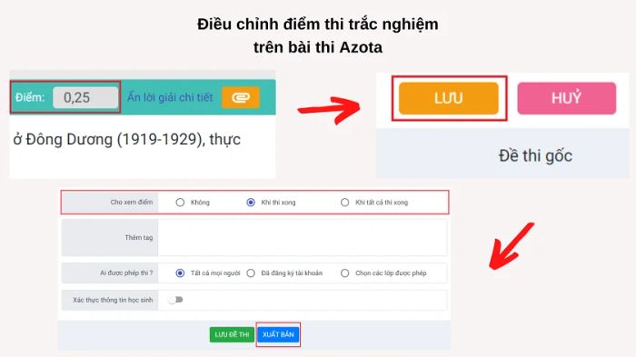 Hướng dẫn cách chấm bài thi trên Azota