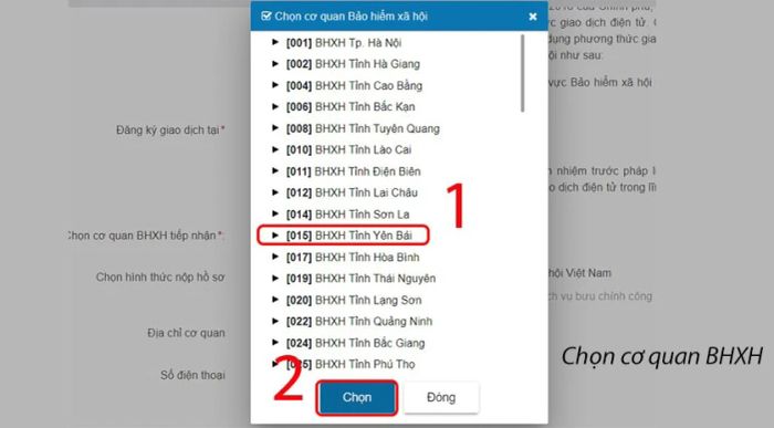 Nhấn vào phần Chọn tiếp theo