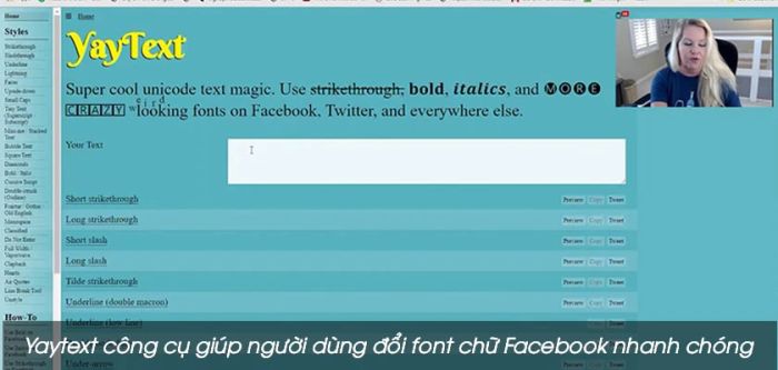 Thử thay đổi phông chữ Facebook cùng Yaytext