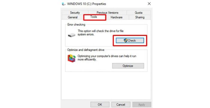 Cách sử dụng tính năng Repairing Disk Errors trên Windows