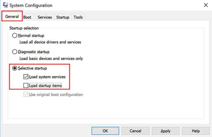 Xóa file bằng Clean Boot.