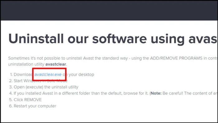 Hướng dẫn gỡ Avast Free Antivirus bằng công cụ Avast Clear