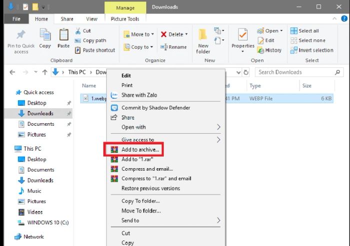 Hướng dẫn xóa file cứng đầu bằng WinRAR