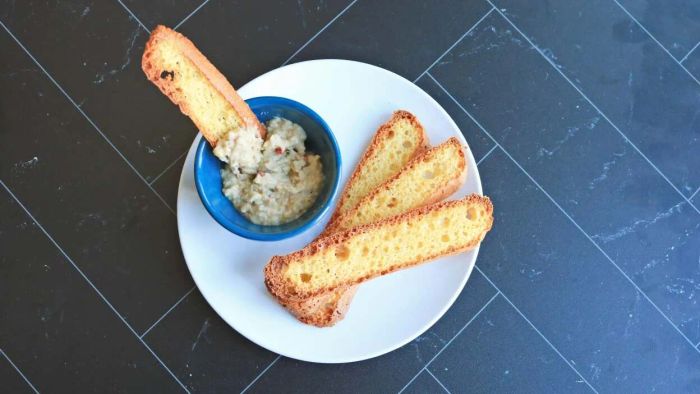 A plate of homemade cornbread crackers.