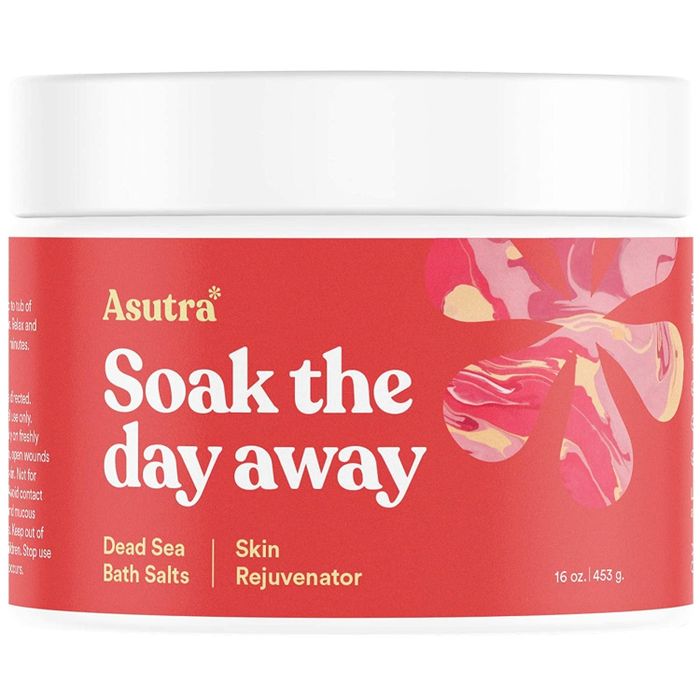 A 16-ounce jar of bath salts, designed for a rejuvenating soak.