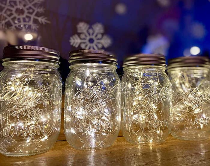 a detailed shot of the jar lanterns
