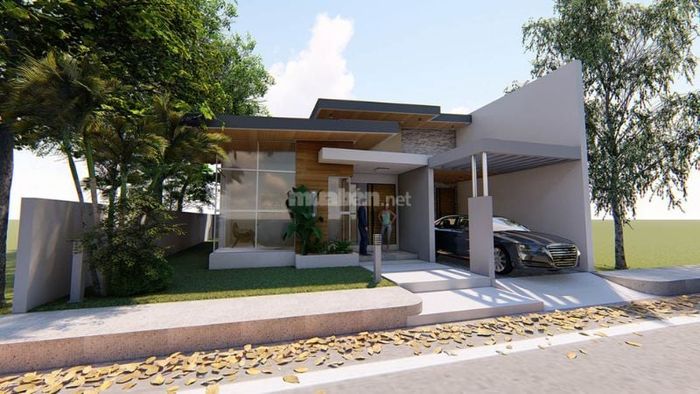 Mẫu nhà ống 1 tầng 5x17m có gara tiện ích