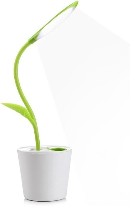 A versatile desk lamp with a plant-inspired design, complete with a built-in pen holder, perfect for enhancing home office aesthetics and organization