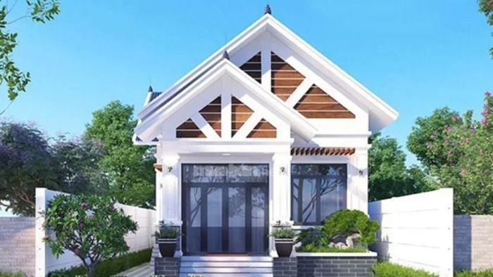 Mẫu nhà ống 1 tầng 5x17m kiểu mái Thái đẹp mắt