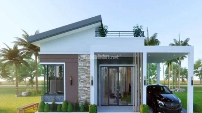 Mẫu nhà ống 1 tầng 5x17m với sân thượng đẹp mắt