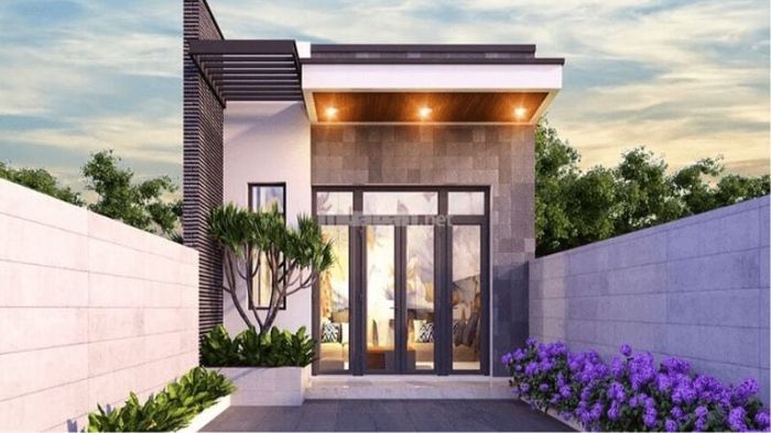 Mẫu nhà ống 1 tầng 5x17m với mái bằng