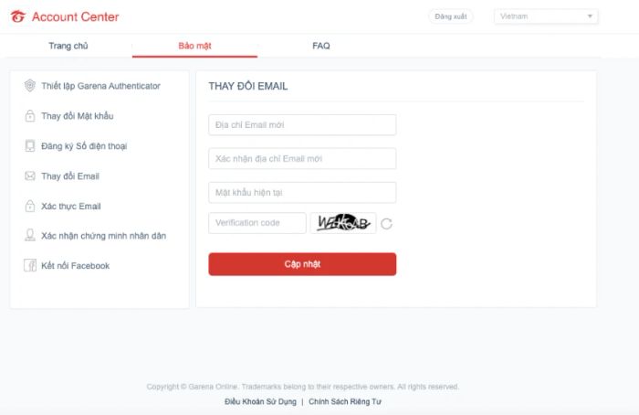 Hướng dẫn cách xóa liên kết tài khoản Gmail với Garena
