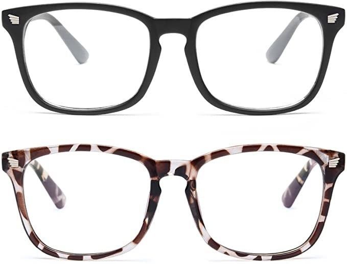 Two stylish pairs of blue light glasses