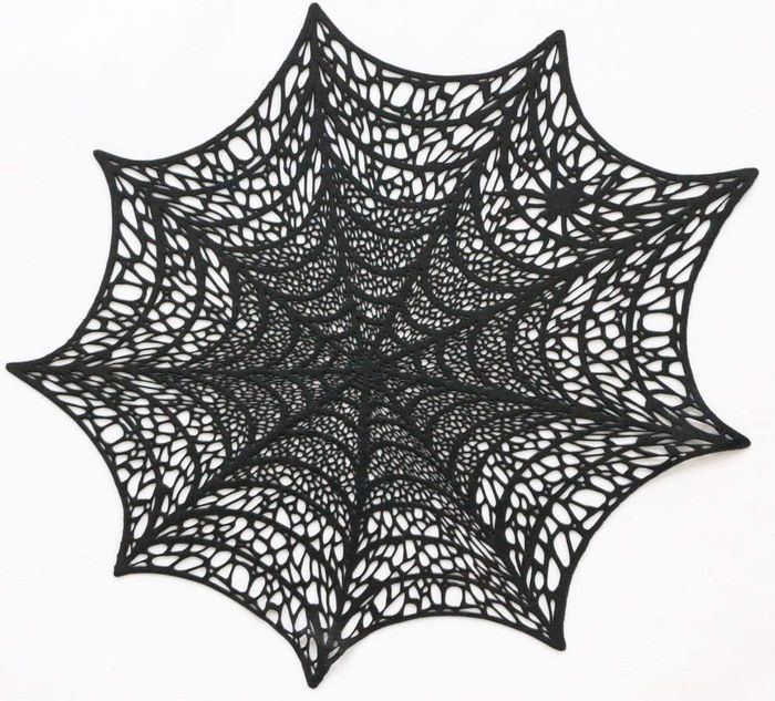 close-up of the spider web placemat