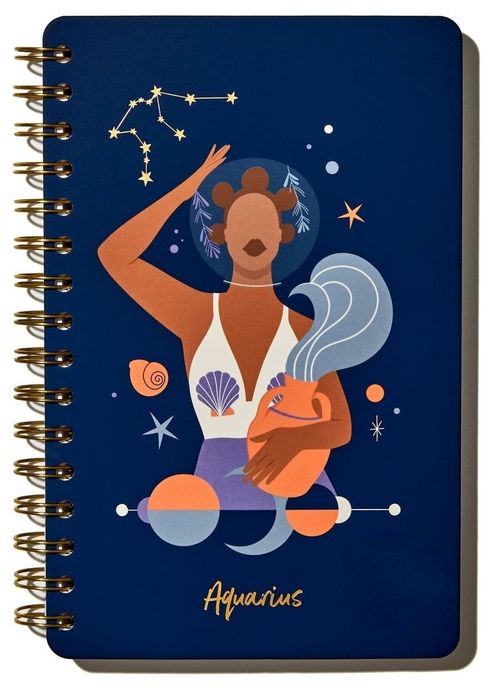 A journal themed around Aquarius
