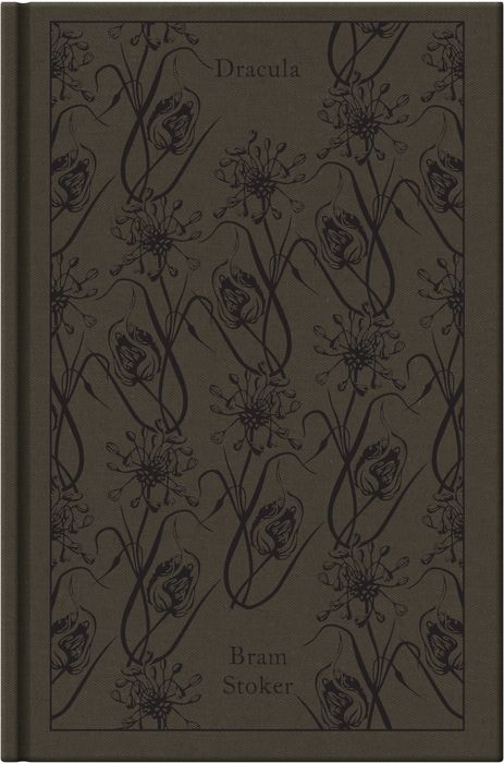cover of Bram Stoker's <span>Dracula</span> featuring a vintage floral pattern