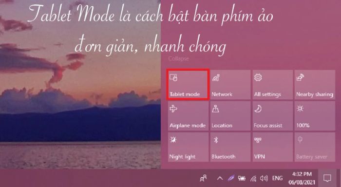 bàn phím ảo win 10