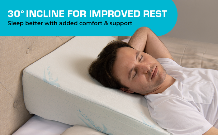 The pillow at a 30-degree incline