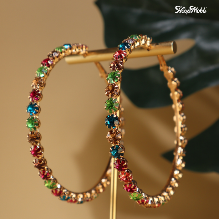 the tennis candy-inspired hoop earrings
