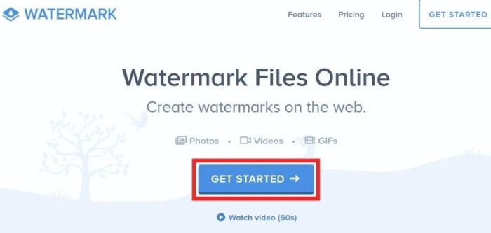 Chọn nút Get started để bắt đầu hành trình chỉnh sửa video của bạn.