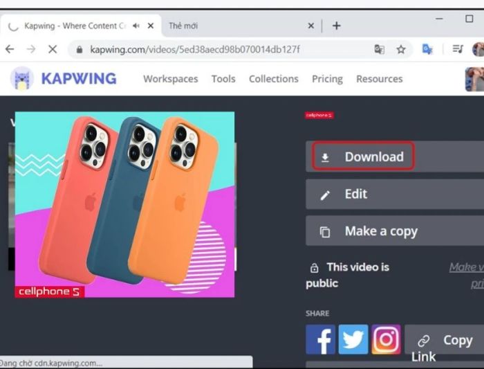 Thêm logo vào video trực tuyến nhanh chóng với Kawping.