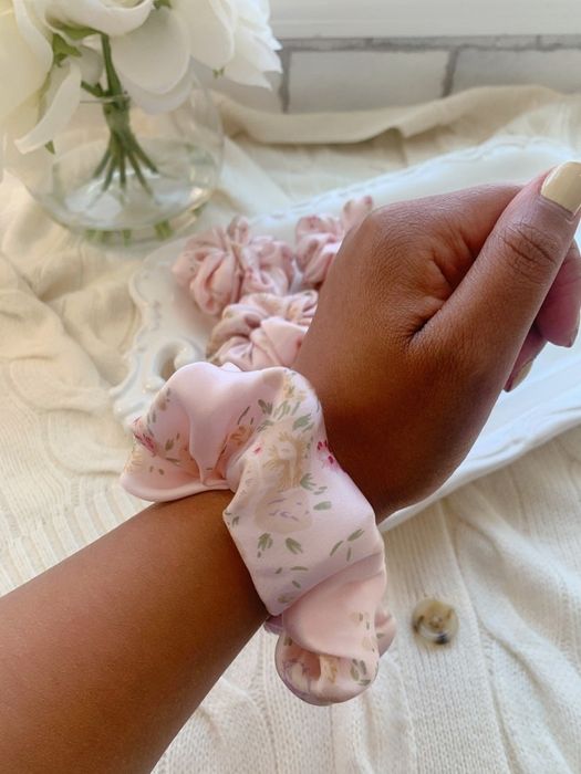 the scrunchie worn on a model's wrist