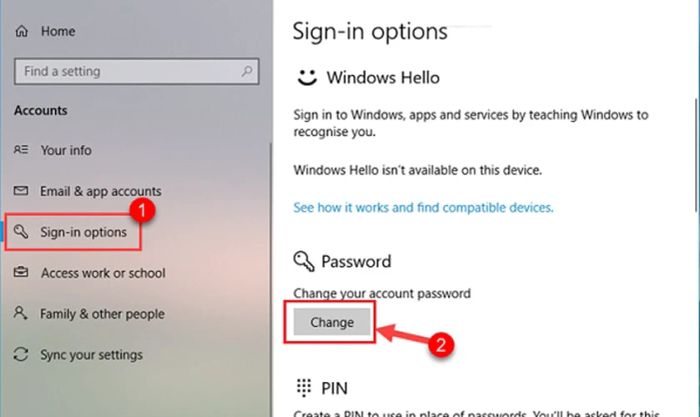 Sử dụng Local Account để xóa mật khẩu