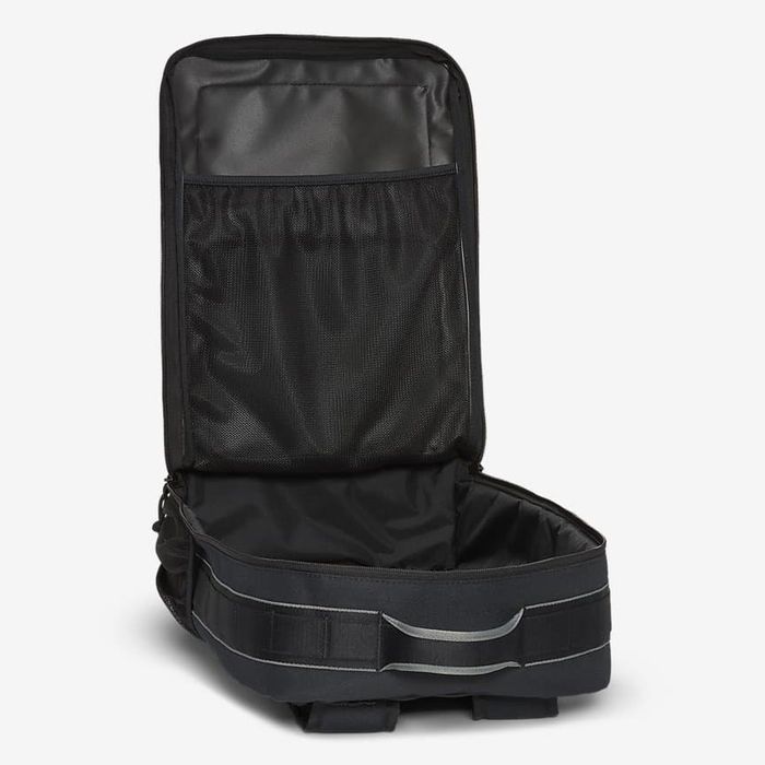 Image of black backpack open