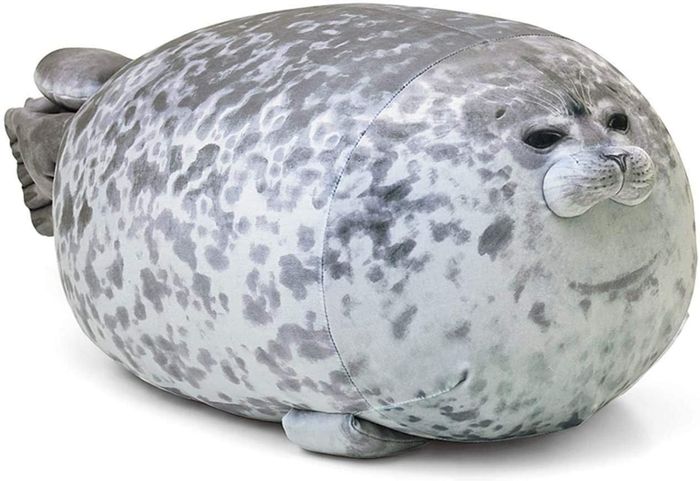 The adorable blob seal pillow, perfect for cuddling.
