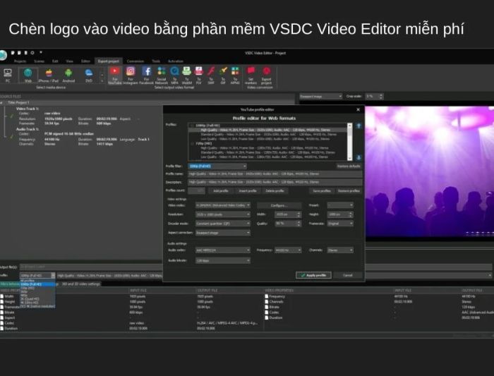 Thêm logo vào video miễn phí với VSDC Video Editor.