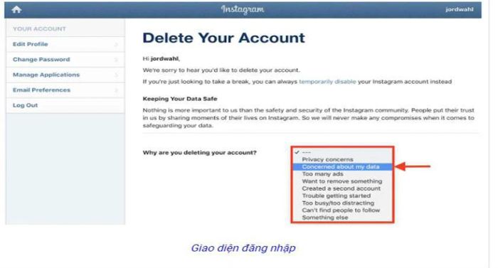 Hướng dẫn xóa tài khoản Instagram trên máy tính