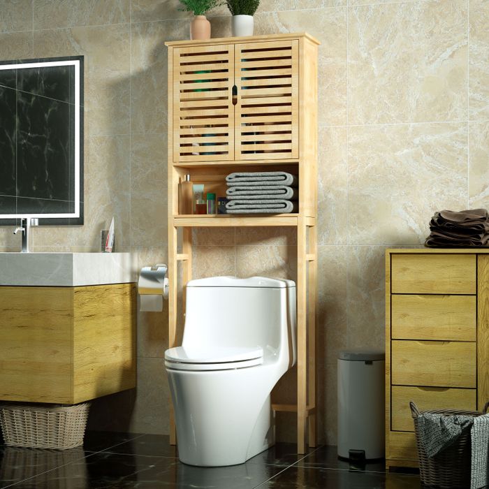 the storage unit mounted above the toilet