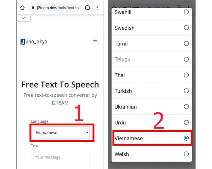 Sử dụng trang J2team
